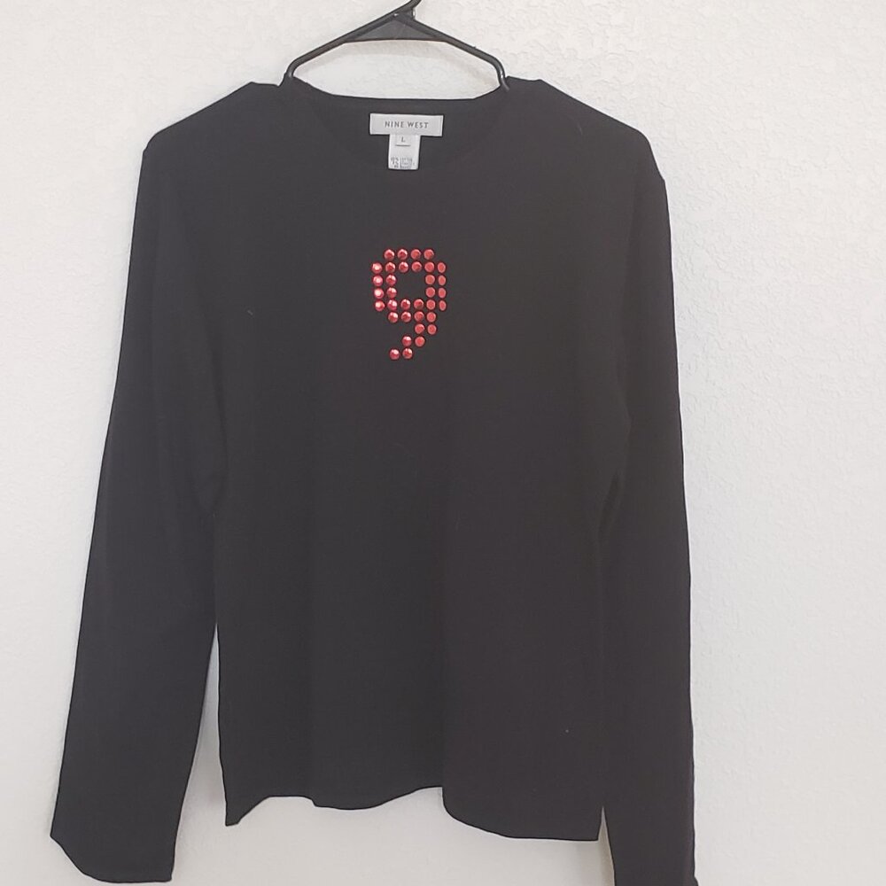 Long- Sleeved Black Nine West T-shirt